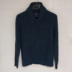 AMERICAN EAGLE OUTTFITTERS, SKI RESORT, SHAWL COLLAR COTTON, WOOL BLEND SWEATER